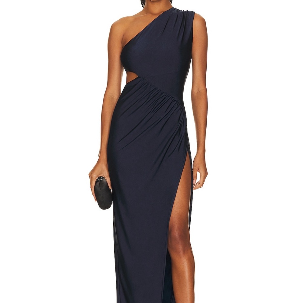 Runaway One-Shoulder Navy Blue Dress